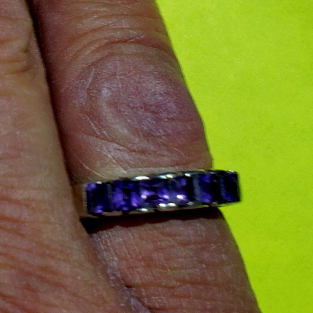 Purple 5 Stone Ring - image 1